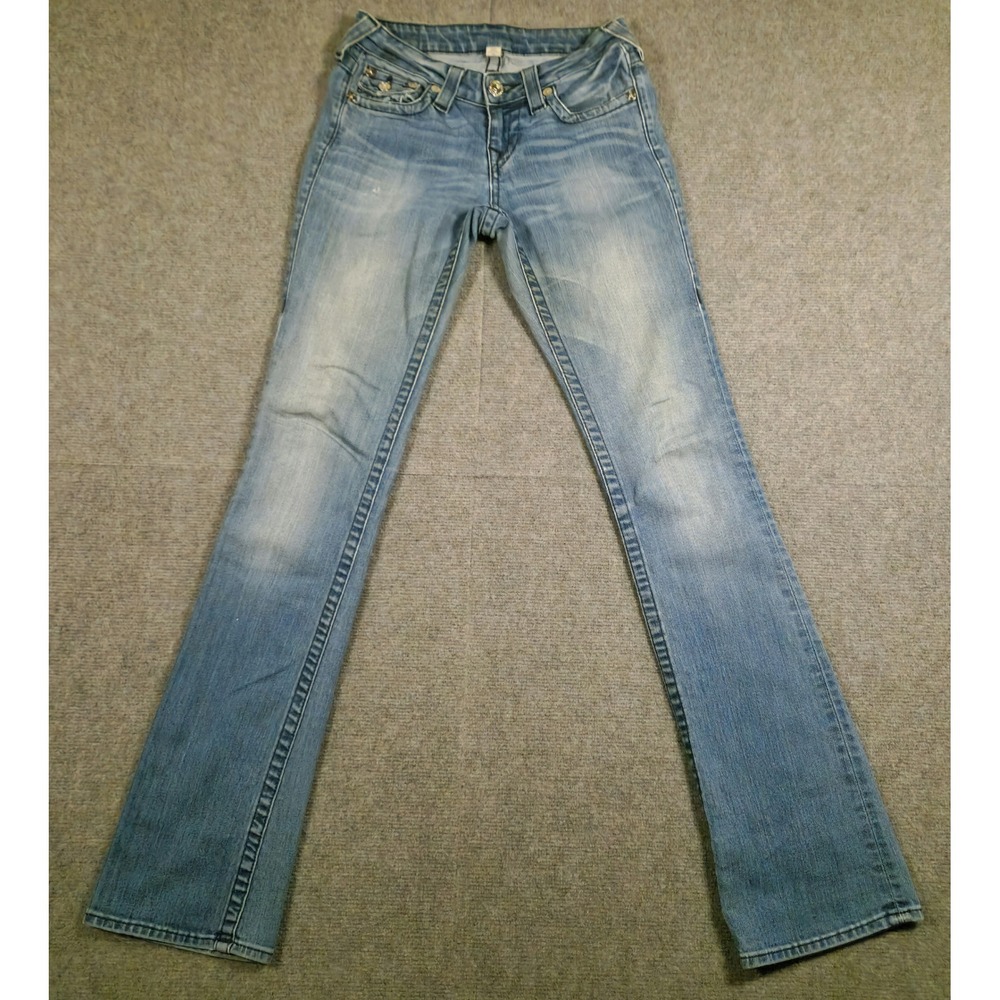 True Religion Jeans Women 26 Section Boot Cut Light Blue Stretch Denim